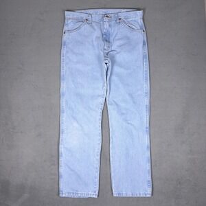 Wrangler Jeans Mens 34x30 Cowboy Cut 13MWZ Original Fit Light Wash Denim Western